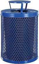 Global Industrial Thermoplastic Mesh Recycling Receptacle w/Rain Bonnet Lid, 32 Gallon, Blue