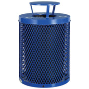 Thermoplastic Mesh Recycling Receptacle w/Rain Bonnet Lid by Global Industrial – 23.5" L x 23.5" W x 40.5" H, 32.0 gallons, Steel, Blue, Model 261960BL