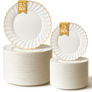 100 Pack by Stock Your Home – 100 Count, Plastic, Ivory & Gold, Pack of 100, Model Stock Your Home 3733
