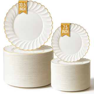 100 Pack by Stock Your Home – 100 Count, Plastic, Ivory & Gold, Pack of 100, Model Stock Your Home 3733