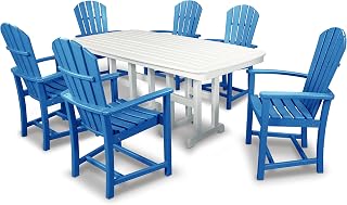 Polywood Palm Coast 7-Piece Dining Set in Aruba/White