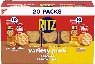 Ritz Peanut Butter & Cheese Sandwich Crackers Variety Pack, 20 Snack Packs