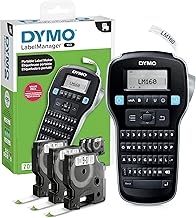 DYMO LabelManager 160 Label Maker Bundle with 3 D1 Label Cassettes, Portable Handheld, QWERTY Keyboard, One-Touch Smart Keys, Large Display, Home & Office Organization