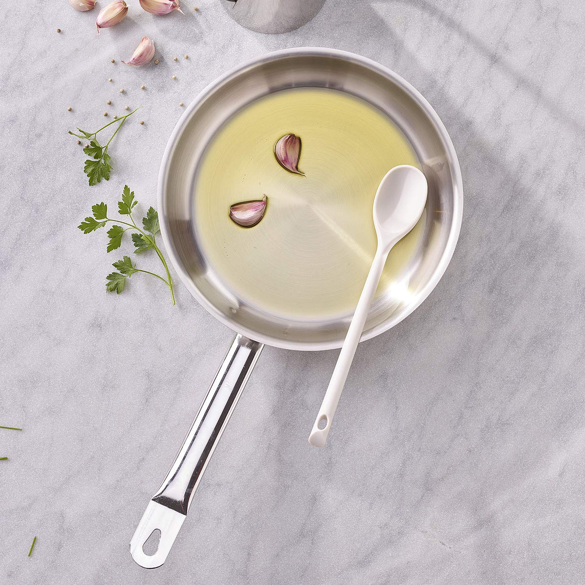 World Cuisine composite spoon by PADERNO – L 17 3/4", Plastic, Off-White, Model 12903-45