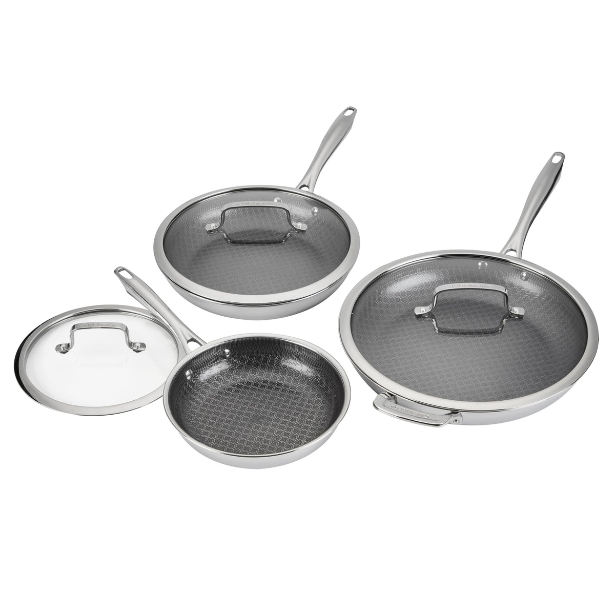 Skillet Set PurelySear Hybrid Tri-Ply Stainless Steel 6 Pc by Cuisinart – Assorted, Stainless Steel, Model FTPS22-6