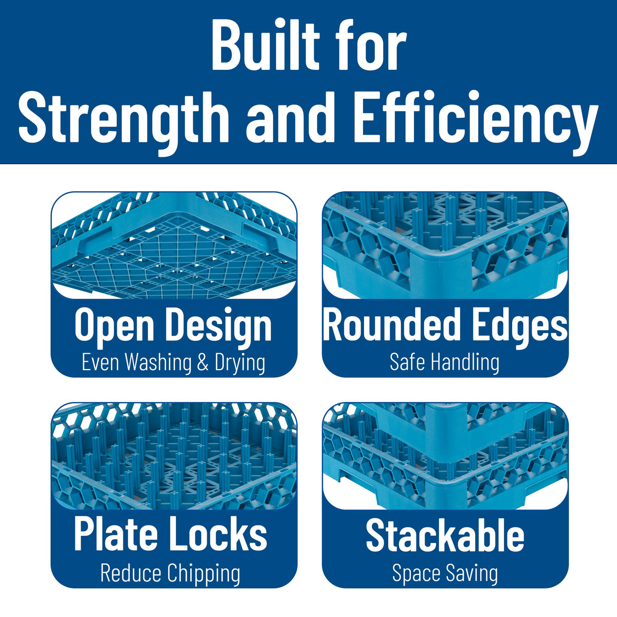 Carlisle FoodService Products RP-14 Blue Color – Polypropylene OptiClean All Purpose Plate and Tray Rack