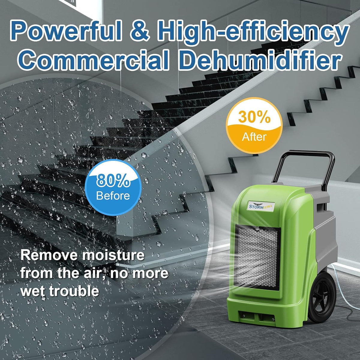 180 Pints LGR Commercial Dehumidifier with Pump and Drain Hose by ALORAIR – Storm Pro, 180.0 pints, Plastic, Red, Model ALORAIR