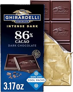Ghirardelli PREMIUM DARK Chocolate Bar, 86% Cacao, 3.17oz Bar, 12 Pack