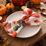 Kochorie Cloth Napkins, 18 x 18 Inch Set of 12, Autumn Maple Leaf Print
