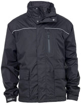 Icon LTE Waterproof Jacket With Attached Hood by TINGLEY – Medium, Rubber, Black, Model J27113