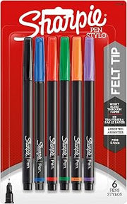 Sharpie Pen, Fine Point, 6-Pack, Assorted Colors (1924215)