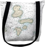 Betsy Drake TY13283ISM 16 x 16 in. Isle of Shoals New Hampshire Nautical Map Tote Bag - Medium