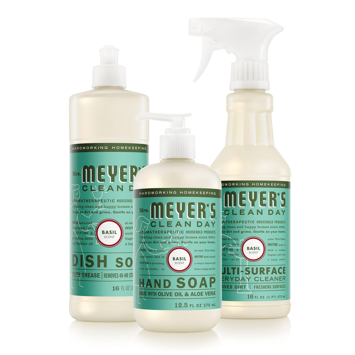 Mrs. MEYER'S Basil / 44.5 Fl Oz (Pack of 1) / Kitchen Set All-Purpose Cleaners