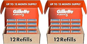 Gillette Fusion5 Mens Razor Blade Refills,Lubrastrip for a More Comfortable Shave,12 Count (Pack of 2)