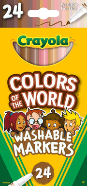 Colors of the World Markers 24 Count by Crayola – 24 Count (Pack of 1), Plastic, Multi, Model 587810