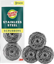 Scotch-Brite Stainless Steel Scrubbers, 3 Pack