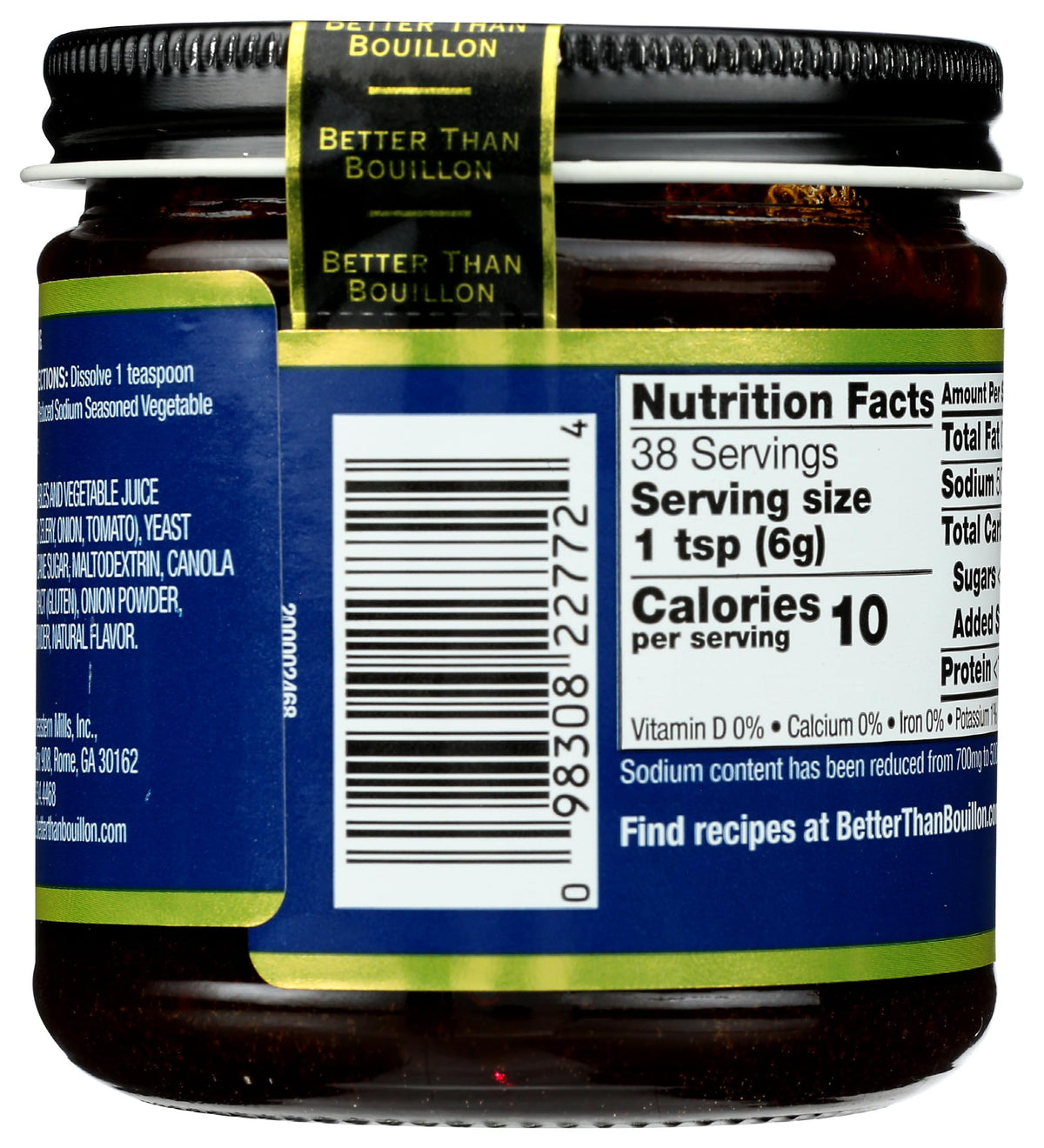 Reduced Sodium Seasoned Vegetable Base by Better Than Bouillon – 8 Ounce (Pack of 1), Model 098308227724