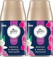 Glade Automatic Spray Refill, Air Freshener for Home and Bathroom, Orchid & Neroli, Fresh Collection, 6.2 Oz, 2 Count