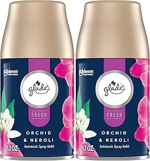 Glade Automatic Spray Refill, Air Freshener for Home and Bathroom, Orchid & Neroli, Fresh Collection, 6.2 Oz, 2 Count