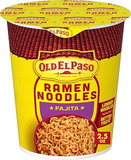 Old El Paso Ramen Noodles, Fajita Flavor, Microwave Soup Cup, 2.5 oz