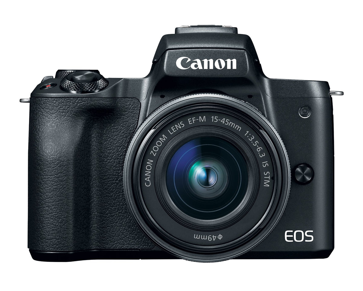 EOS M50 Mirrorless Vlogging Camera Kit with EF-M 15-45mm Lens by Canon – 45mm, Plastic, Black, Model 2680C011