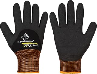 Superior Glove Winter Work Gloves - Fleece-Lined with Black Tight Grip Palms (Cold Temperatures) Black Freezer Gloves - SNTAPVCD - Size X-Large