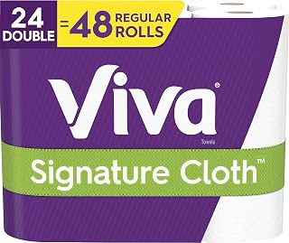 Viva Signature Soft & Strong Paper Towels, Choose-A-Sheet, White, 4 Packs of 6 Double Rolls (24 Double Rolls Total)