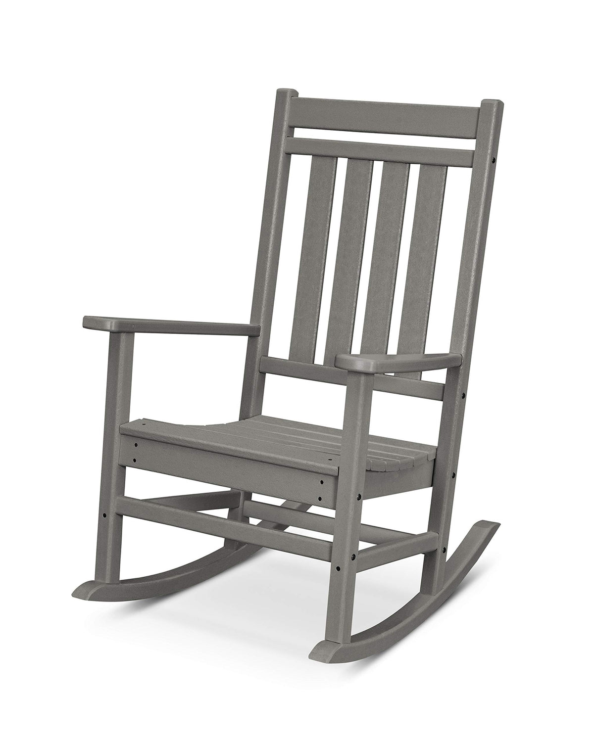 Plantation Porch Rocking Chair by Polywood – 26.25X41.25X34 Inches, High Density Polyethylene (HDPE), Slate Grey, Model R199GY