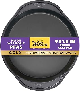 Wilton Gold Non-Stick Round Cake Pan, Made Without PFAS, 9 x 1.5 in.