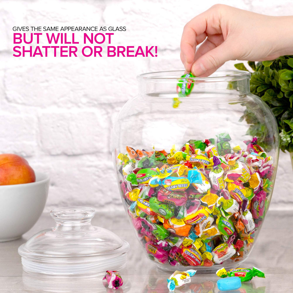 128-Ounce Candy & Cookie Jar with Lid by Modern Innovations – 128 oz, 128.0 ounces, Acrylic, Clear, Model 2544-XL