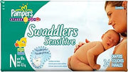 Pampers Swaddlers Sensitive Newborn Diapers Size 0, 27 Count
