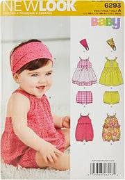 Simplicity Creative Patterns New Look 6292 Babies' Romper, Dress, Panties and Headband, A (NB-Small-Medium-Large)