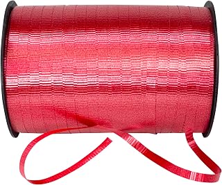 Reliant Ribbon Polypropylene Curling Ribbon Fiesta, Red, 3/16 Inch x 500 Yards, Crimped