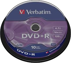 Verbatim DVD+R 4.7GB 16X DVD Blank (Pack of 10)