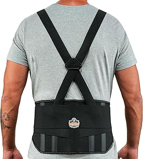 Ergodyne 11103 ProFlex 1600 Back Support Brace, 9" Extended Support, High Cut Front For Mobility, Medium,Black