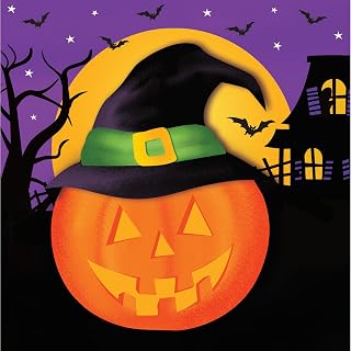 Creative Converting 18 Count Pumpkin Haunts Beverage Napkins