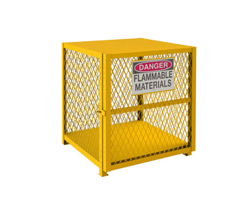 Vertical Gas Cylinder Cabinet by Durham – Alloy Steel, Yellow, Model EGCVC4-SC-50