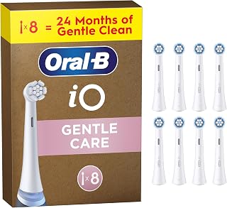 Oral-B iO Gentle Care Original Replacement Heads, White, Pack of 8
