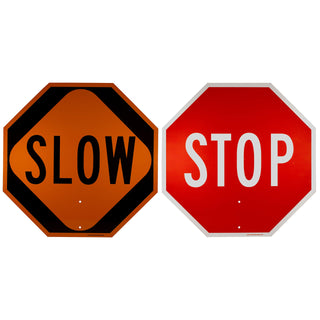Safe T Paddle Sign by NMC – 18x18 inches, Aluminum, Full color, Model PS3