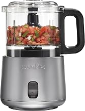 Proctor Silex Durable Electric Vegetable Chopper & Mini Food Processor | 3.5 Cup Bowl | 2 Speeds For Chopping, Puree & Emulsify | Stacking Design For Easy-Assembly | 350 Watts | Silver | 72870