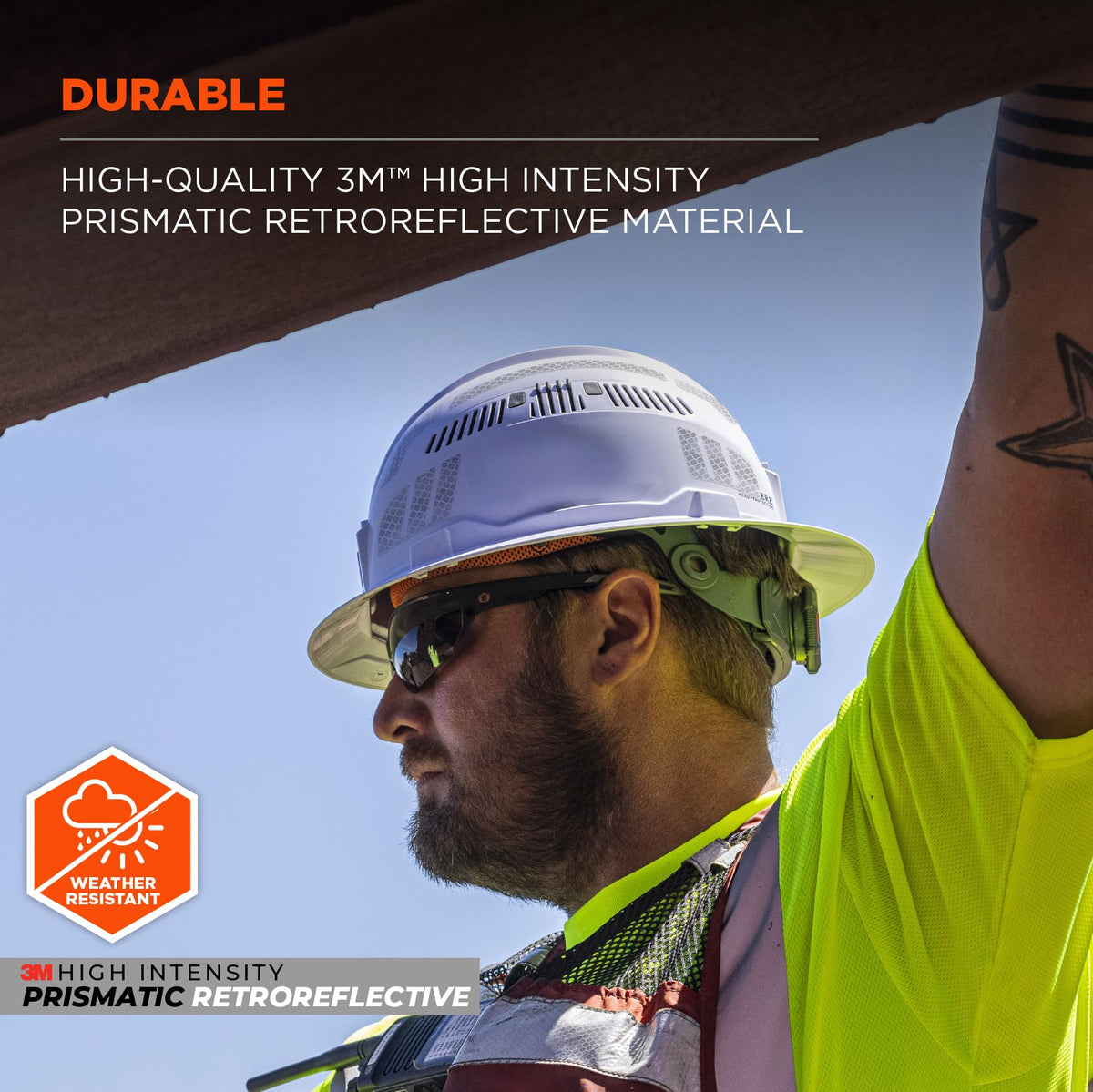 Skullerz 8961 Reflective Hard Hat Stickers by Ergodyne – Adhesive, White, Model 61100