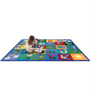 Learning Letter Sounds Childrens Rugs D Multicolor by Joy Carpets – 7'8" x 10'9" (Rectangular), Nylon, Multi Color, Model 1926D