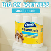 Essentials Soft Toilet Paper 6 Mega Rolls by Charmin – 6 Rolls (330 Sheets), Paper, No Color, Pack of 6, Model 80370716