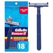 Sensor2 Disposable Razors for Men by Gillette – 18 Count (Pack of 1), Chromium, BLUE, Model 98957030