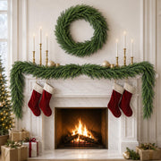 ZUKONROS Norfolk Pine Garland, 6FT Artificial Evergreen, Green 2 Pack