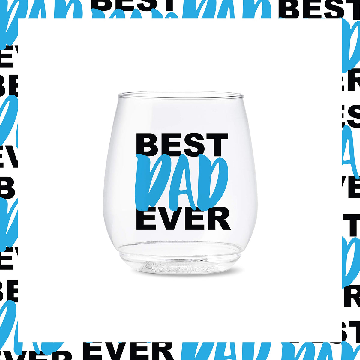 14oz Vino Best Dad Ever Series by TOSSWARE – 14oz, 14 fluid_ounces, Plastic, Best Dad Ever, Pack of 6