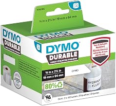 DYMO LW Durable Industrial Labels for LabelWriter Label Printers, White Poly, 3/4” x 2-1/2”, 2 Rolls of 450 (900 Total)