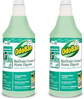 OdoBan Professional Cleaning Ready-to-Use BioDrain Grease and Waste Digester, Made in the USA, Set of 2 Bottles, 32 Ounces Each