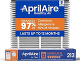 Genuine AprilAire 213 Replacement Filter for AprilAire Whole-House Air Purifiers - MERV 13, Healthy Home Allergy, 20x25x4 Air Filter (Pack of 8)