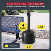 Justrite Black / 4 Gallon / Cease-Fire Smoking Receptacles
